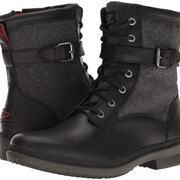 UGG Shoes - UGG® Kesey Mid-Calf Lace Up Boots Black Sz 7
